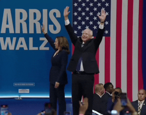 Tim Walz And Harris Hype GIF