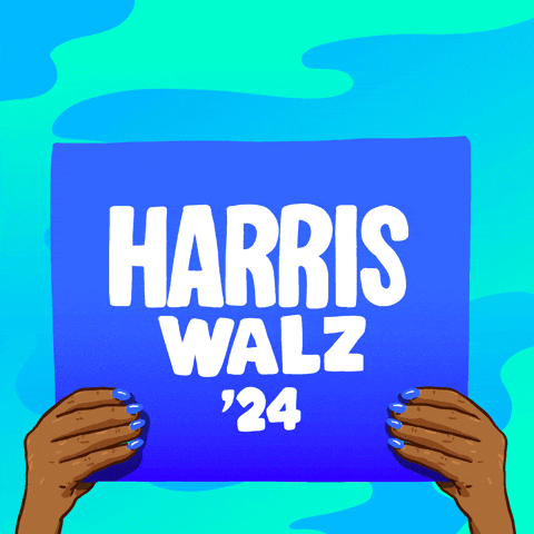 Tim Walz And Harris Placard GIF
