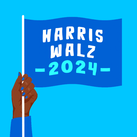 Tim Walz Harris Blue Flag GIF