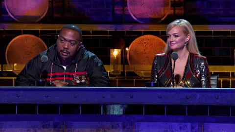 Timbaland Sitting Beside Emma Bunton Boy Band GIF