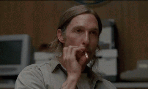 Time Is A Flat Circle Matthew Mcconaughey Smoking GIF