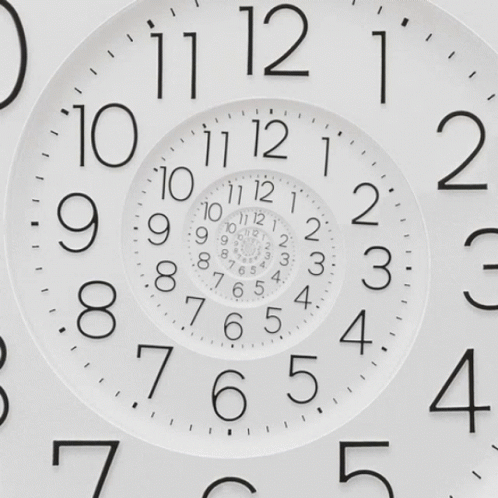 Time Is A Flat Circle Spiral Clock GIF