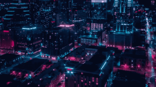 Time Lapse Neon Anime City GIF