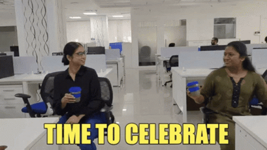 Time To Celebrate Best Friends Cheers Office Work GIF