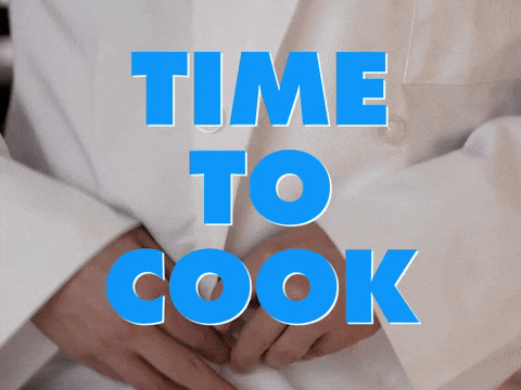 Time To Cook Chef Buttoning Cloth GIF