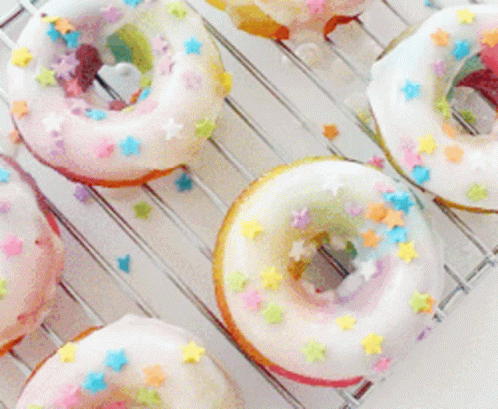 Time To Make The Donuts Rainbow Toppings GIF