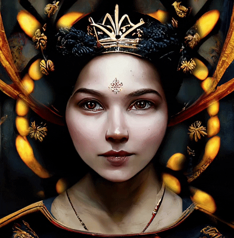 Timeless Lady Intense Stare Smile Fine Art GIF