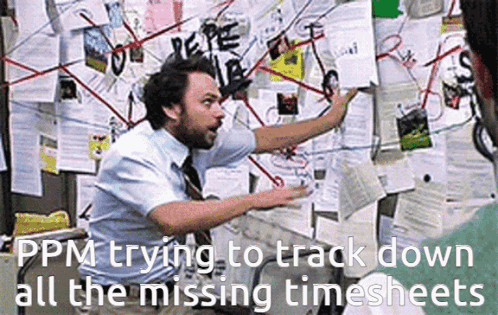Timesheet All Over The Room Meme GIF