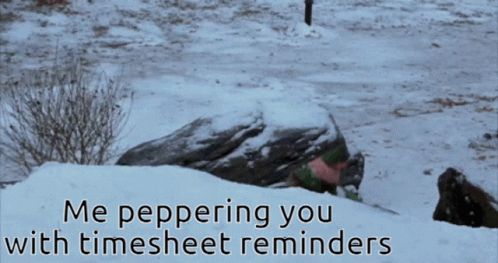 Timesheet Elf Will Ferrell Tossing Snow GIF
