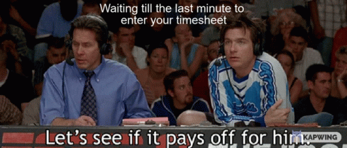 Timesheet Jason Bateman Dodgeball GIF