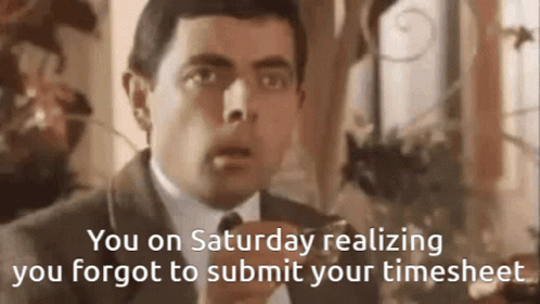 Timesheet Shocked Reaction Mr Bean GIF
