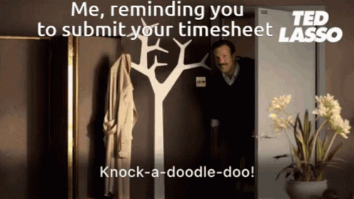 Timesheet Ted Lasso Peeking GIF