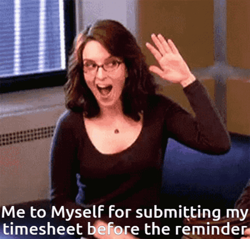 Timesheet Tina Fey Self High Five GIF