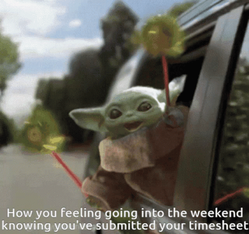 Timesheet Yoda Wind Vane Car Ride GIF