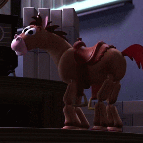 Timid Bullseye Toy Story Scratching GIF