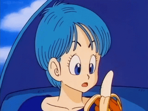 Timid Bulma Eating Banana GIF