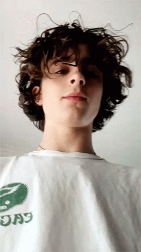 Timothée Chalamet Curly Hair Flex GIF