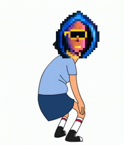 Tina Belcher Dancing Head Replaced Pixilated GIF