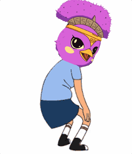 Tina Belcher Dancing Purple Chick Head GIF