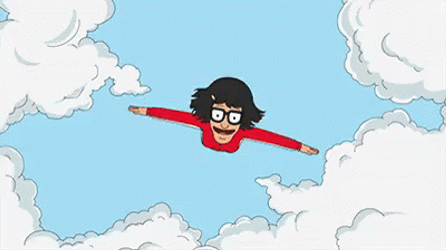 Tina Belcher Flying Bob's Burger GIF