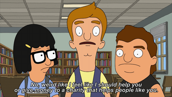 Tina Bobs Burgers Helping Charity GIF