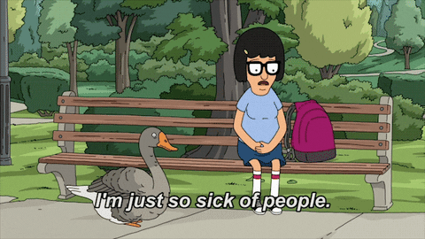 Tina Bobs Burgers Sick Of People GIF