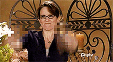 Tina Fey Eager Flipping Off GIF