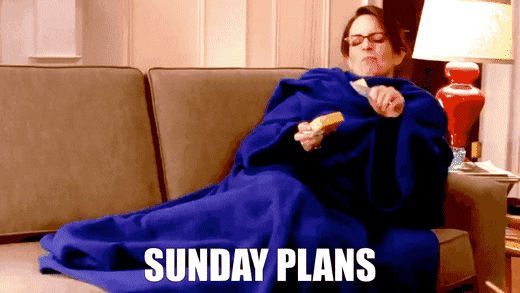 Tina Fey Sunday Plan Chilling On Couch GIF