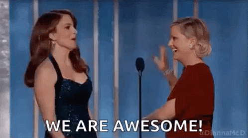 Tina Fey Team High Five GIF