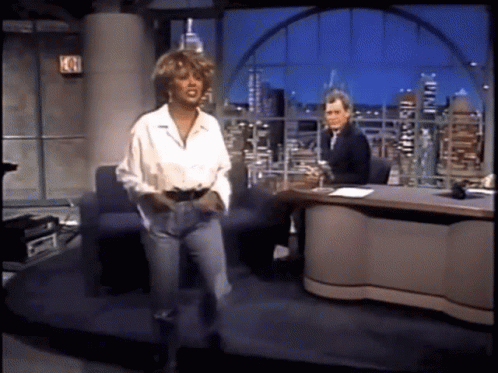 Tina Turner Performs On Letterman Show GIF