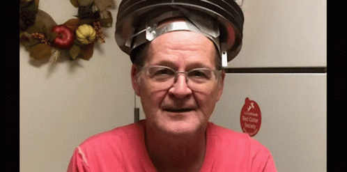 Spooky Brigade Wearing Tinfoil Hat GIF