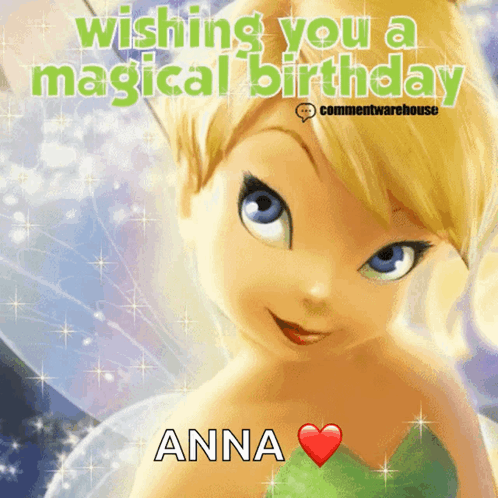 Tinker Bell Happy Birthday Anna GIF