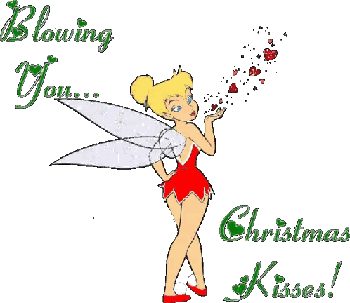 Tinkerbell Blowing Hearts Christmas Kisses