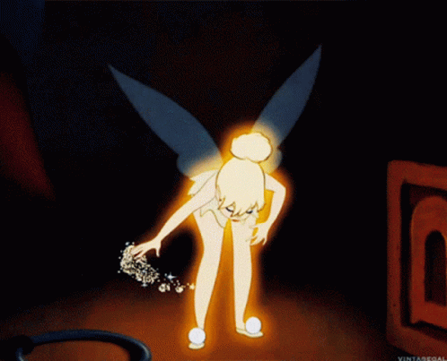 Tinkerbell Dusting Off GIF