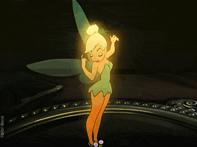 Tinkerbell Fairy Looking Herself At The Mirror GIF