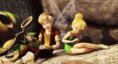 Tinkerbell Flirting With A Fairy Man GIF