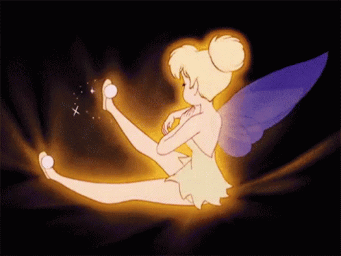 Tinkerbell Flying With Light From Feet GIF