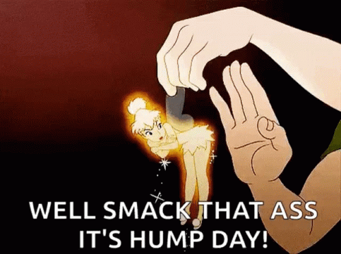Tinkerbell Saying Well Smack That Ass It's Hump Day GIF