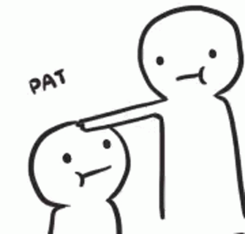Line Art Father Tapping Head Of Tiny Son GIF