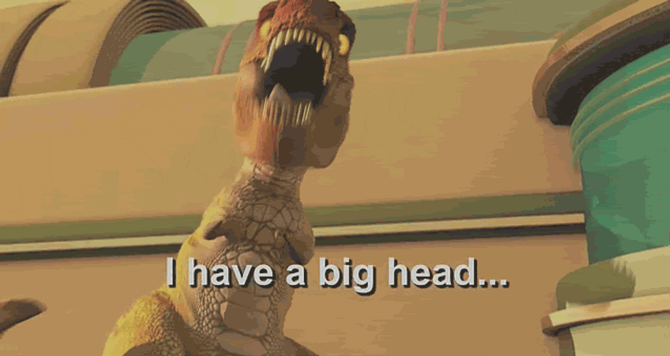 Tiny The Tyrannosaurus Big Head GIF