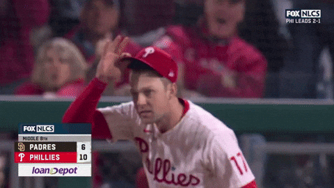Tip Hat Baseball Rhys Hoskins GIF
