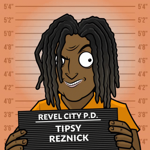 Tipsy Reznick Holding Mug Shot