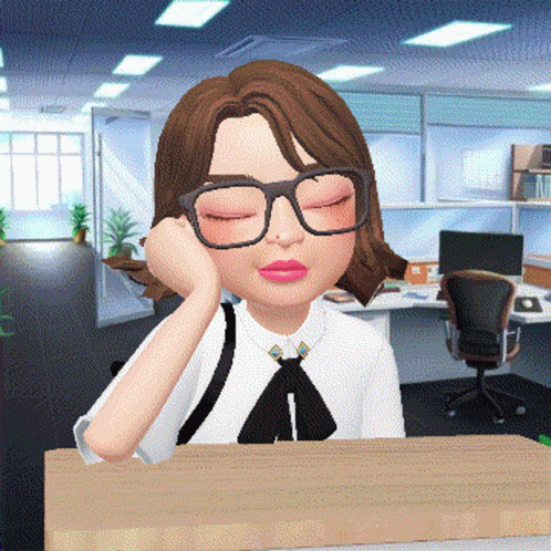 Tired Animated Teacher Nodding Off GIF