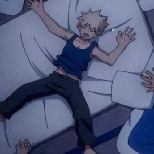 Tired Bakugo Passed Out In Bed GIF
