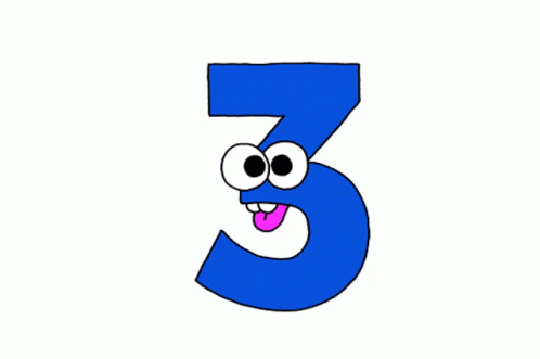 Tired Blue Number Three GIF