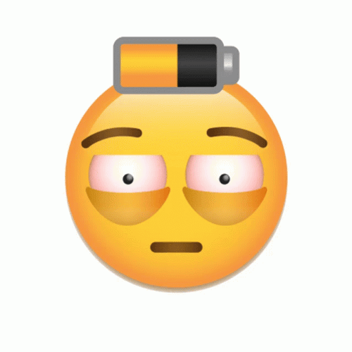 Tired Draining Battery Emoji GIF