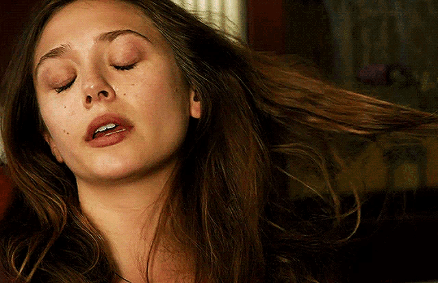 Tired Elizabeth Olsen Looks GIF