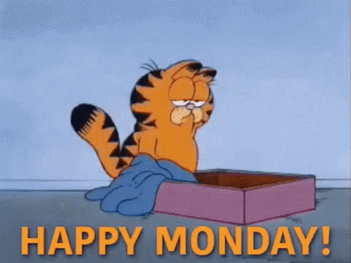 Tired Garfield Animated Happy Monday GIF