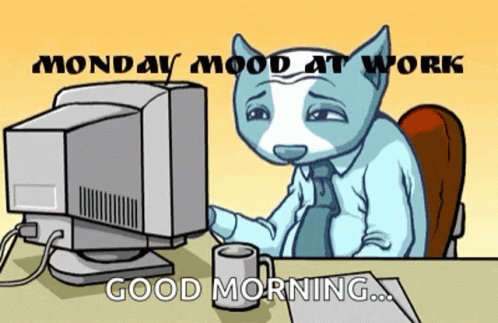 Tired Monday Mood At Work GIF
