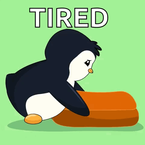 Tired Penguin Lying on Soap
